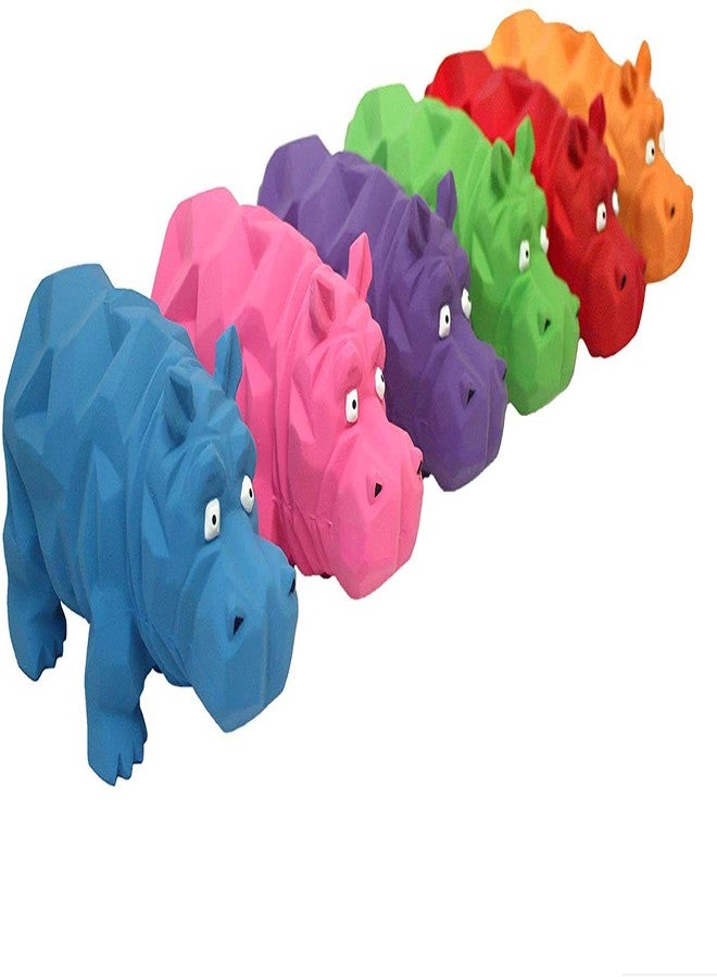 Multipet 3 Pack of Origami Hippo Latex Dog Toys, 8 Inch, Assorted Colors - Image 2